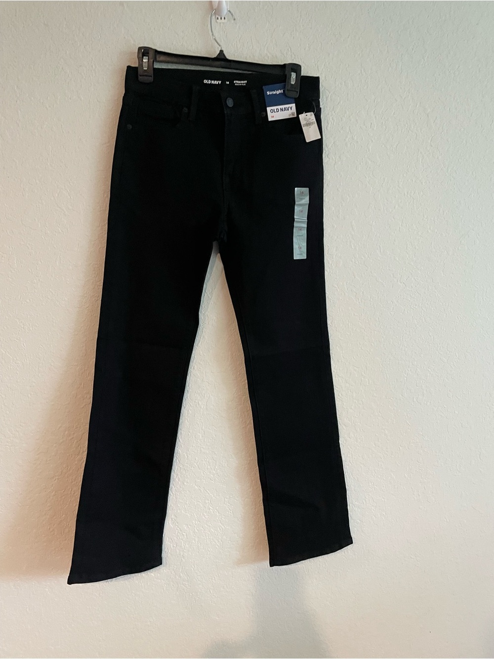 New Old Navy Women's Black Straight Built-In Flex Jeans - Size 14 (NWT)